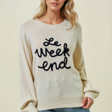 Doe and Rae - LE WEEKEND EMBROIDERED OVERSIZED SWEATER - 43995T-5
