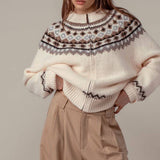 Urban Daizy - Nordic Zip-Up Wool Blend Cardigan