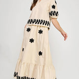 Strut & Bolt - Flower Embroidery Cotton Top