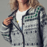 Urban Daizy - Nordic Pattern Button-Up Knit Cardigan