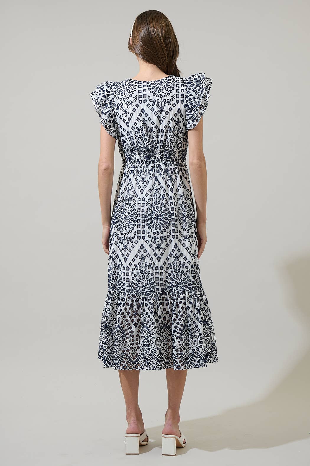 Sugarlips - At Sea Eyelet Zayla Midi Dress