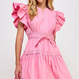 Strut & Bolt - Flutter Sleeve Poplin Mini Dress