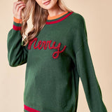 Doe and Rae - MERRY METALIC EMBROIDERY SWEATER TOP - 43998T