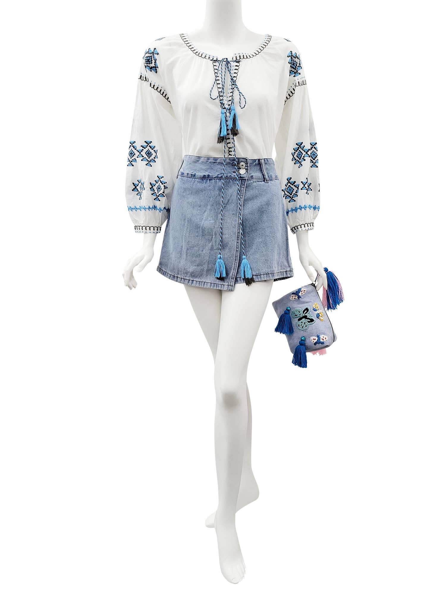 Ingrid White Embroidered Top