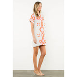 THML - Embroidered Short Sleeve Mini Dress