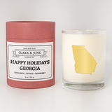Clark & June Candle Co. - Happy Holidays 11oz Soy Holiday Candle All States