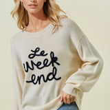 Doe and Rae - LE WEEKEND EMBROIDERED OVERSIZED SWEATER - 43995T-5