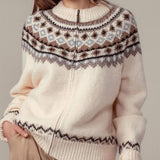 Urban Daizy - Nordic Zip-Up Wool Blend Cardigan