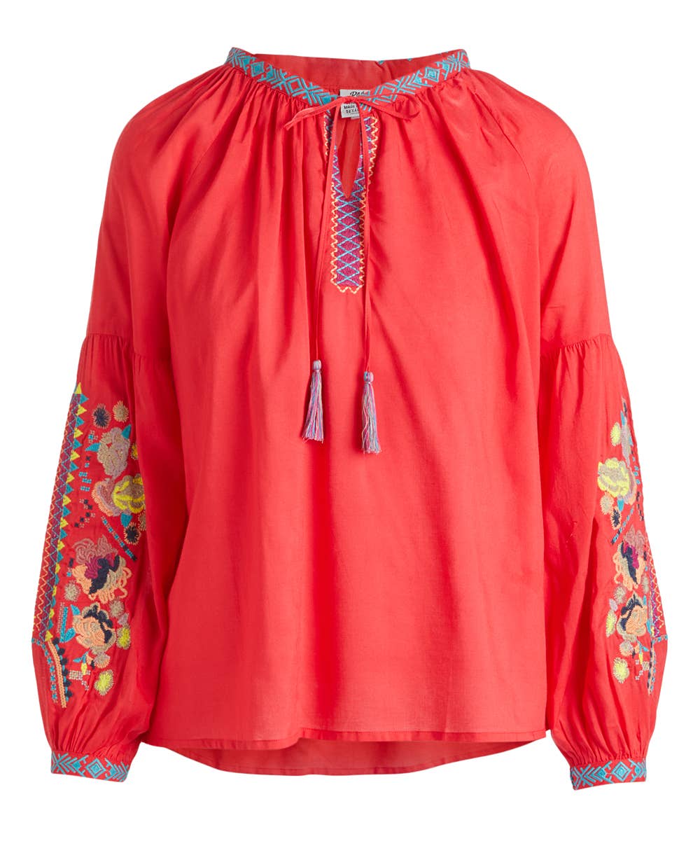 Adriana Floral Needlepoint Embroidered Top