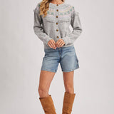 Bluivy - BUTTON FRONT FAIR ISLE KNIT SWEATER TOP