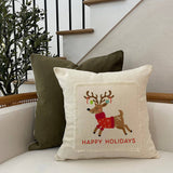 Happy Holidays / Natural Pillow