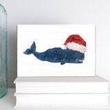 Rustic Marlin - Santa Whale Decorative Wooden Block