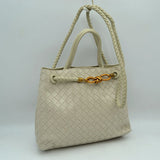 EWB160 woven gold hardware tote crossbody