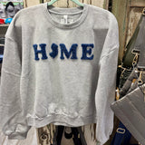 HOME crop ladies sweatshirt w fuzzy nj