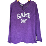 Game Day Purple V Cotton Sweater