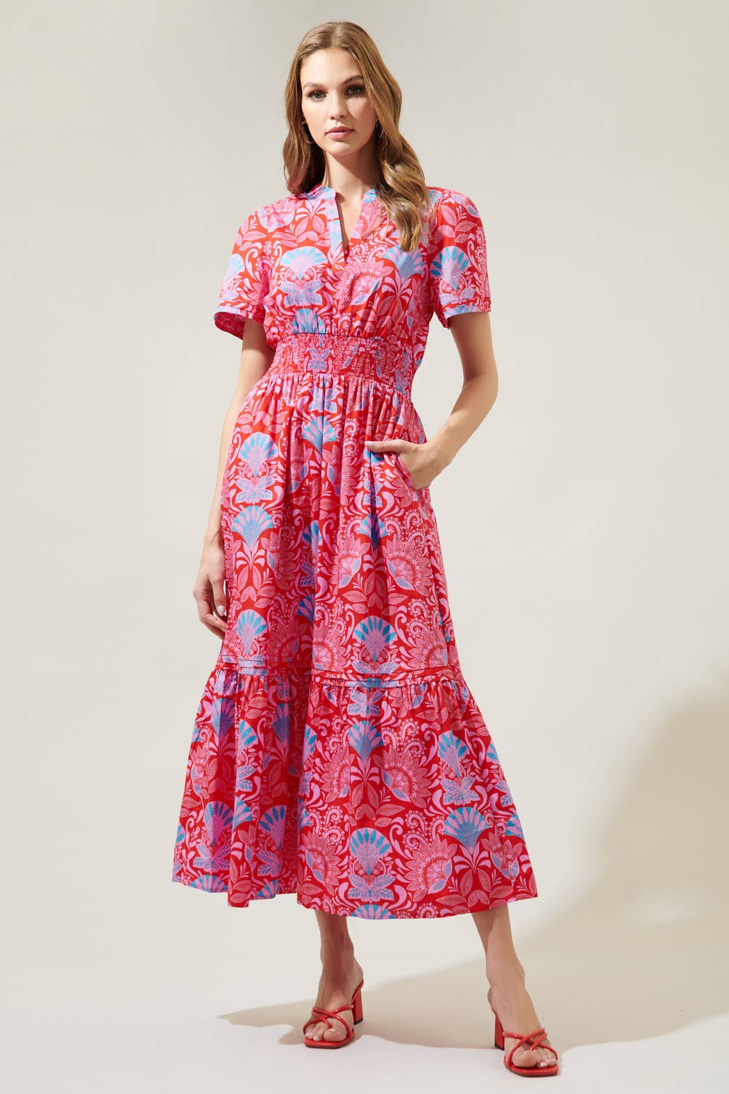 Sugarlips - Radiant Floral Belraj Poplin Maxi Dress