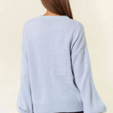 Doe and Rae - HELLO FALL Letter Embroidered Oversize Sweater - 43995T-2