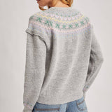 Bluivy - BUTTON FRONT FAIR ISLE KNIT SWEATER TOP