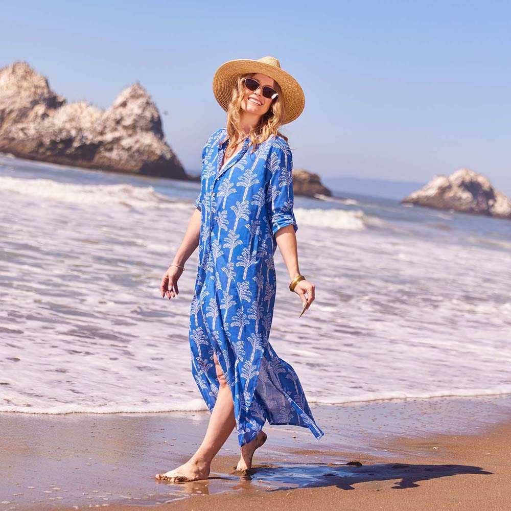 rockflowerpaper - PALMS BLUE Shirt Dress