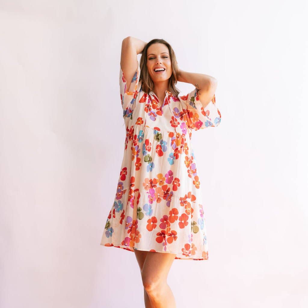 Sunshine Tienda - Rainbow Flower Bondi Dress