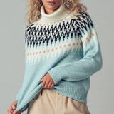 Urban Daizy - Fair Isle Knit Turtleneck Sweater