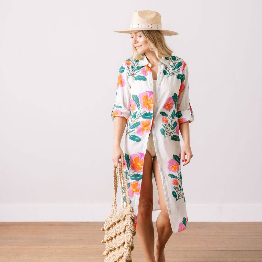 Sunshine Tienda - Pink Flower Alex Cover-Up
