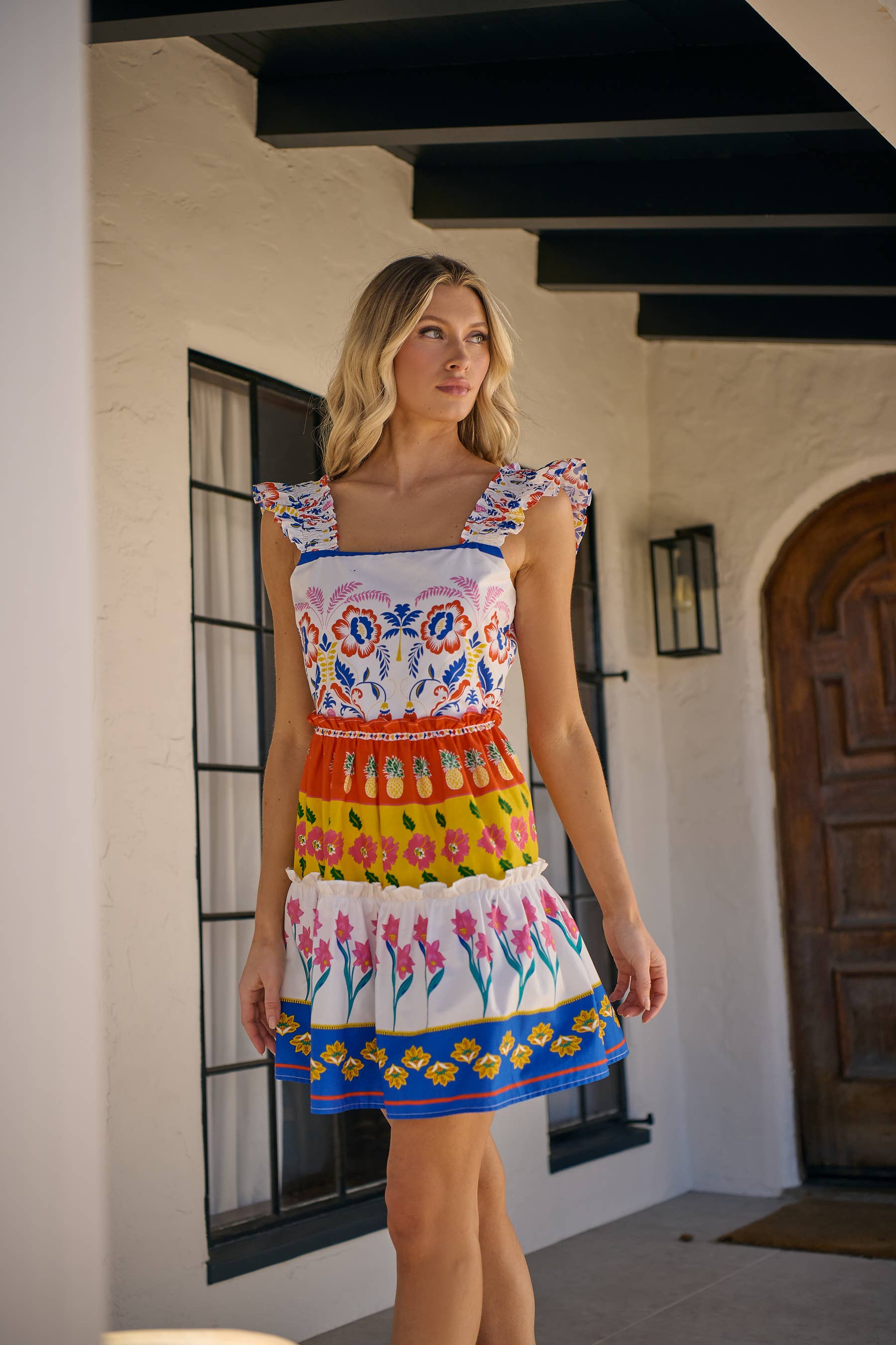 Sugarlips - Olympia Floral Ruffle Tiered Mini Dress