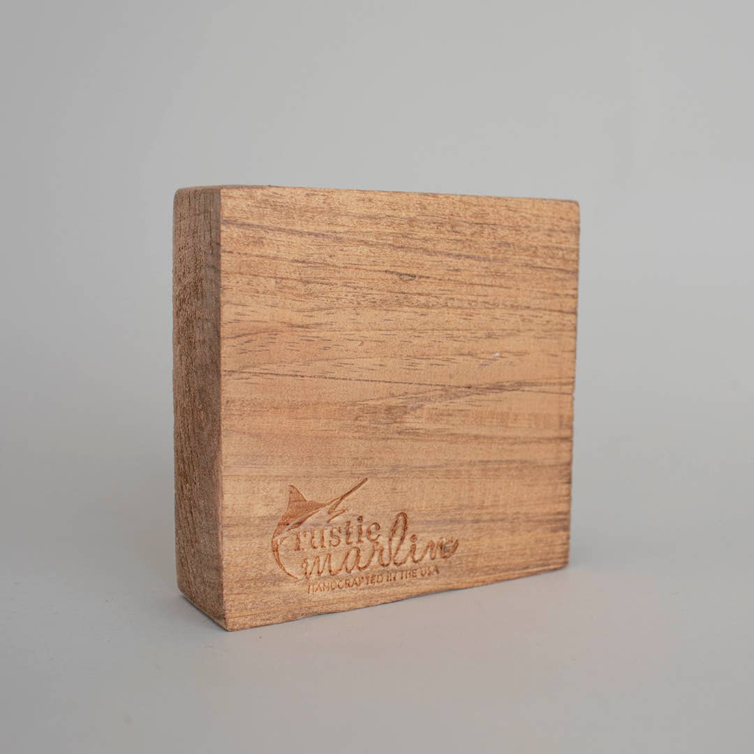 Rustic Marlin - Beach Definition Decorative Wooden Block
