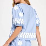 Strut & Bolt - Flower Embroidery Cotton Top