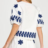 Strut & Bolt - Flower Embroidery Cotton Top