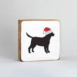 Rustic Marlin - Santa Dog Decorative Wooden Block