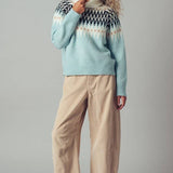 Urban Daizy - Fair Isle Knit Turtleneck Sweater