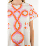 THML - Embroidered Short Sleeve Mini Dress