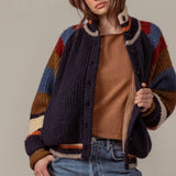 Urban Daizy - Chunky Rib-Knit Faux Fur Lined Cardigan