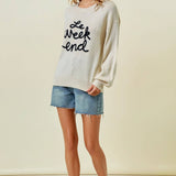 Doe and Rae - LE WEEKEND EMBROIDERED OVERSIZED SWEATER - 43995T-5
