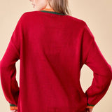 Doe and Rae - MERRY METALIC EMBROIDERY SWEATER TOP - 43998T