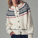 Urban Daizy - Fair Isle Nordic Toggle Knit Cardigan