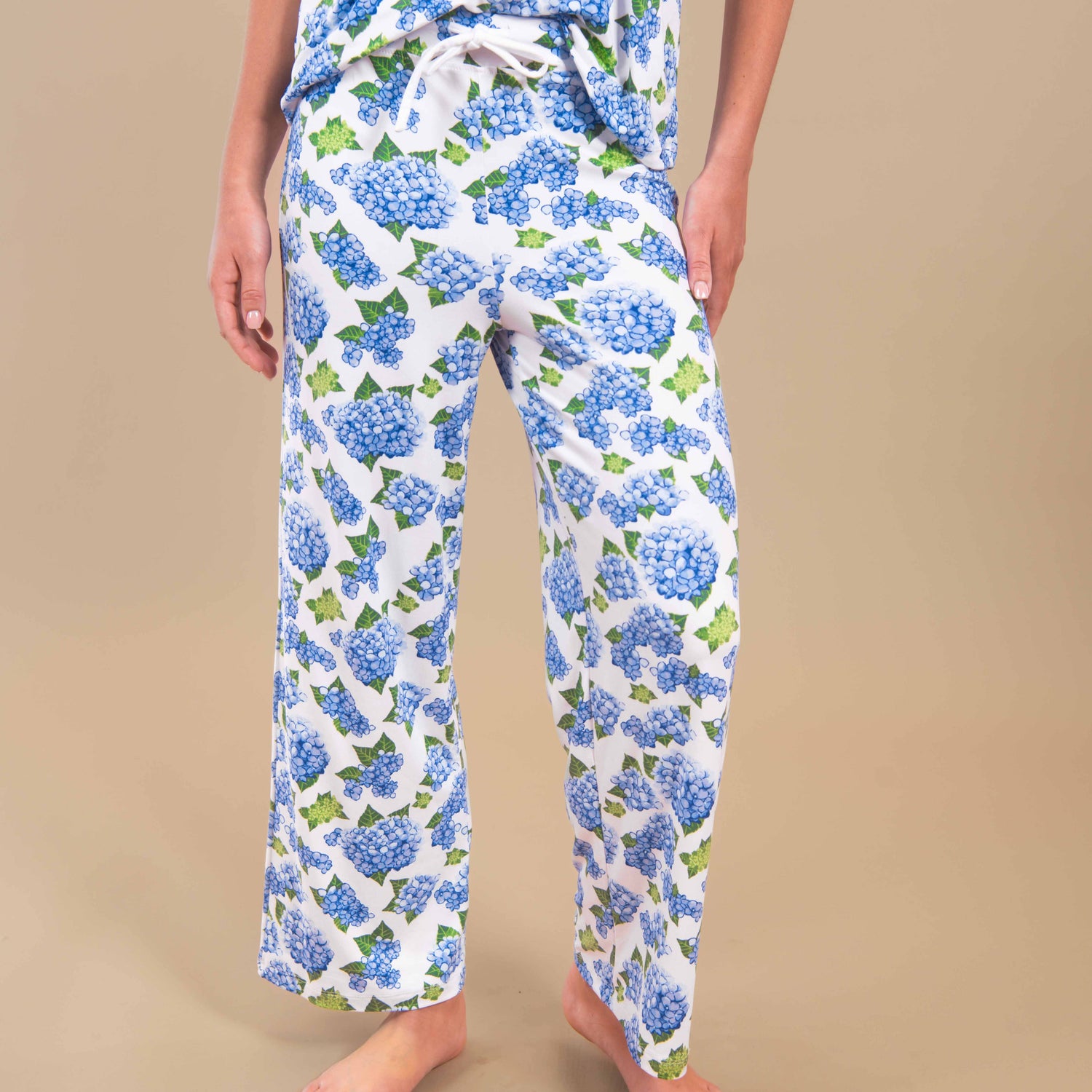 Amanda Blu - Blu Hydrangea Pajama Pants | Blue Flower PJ Bottoms