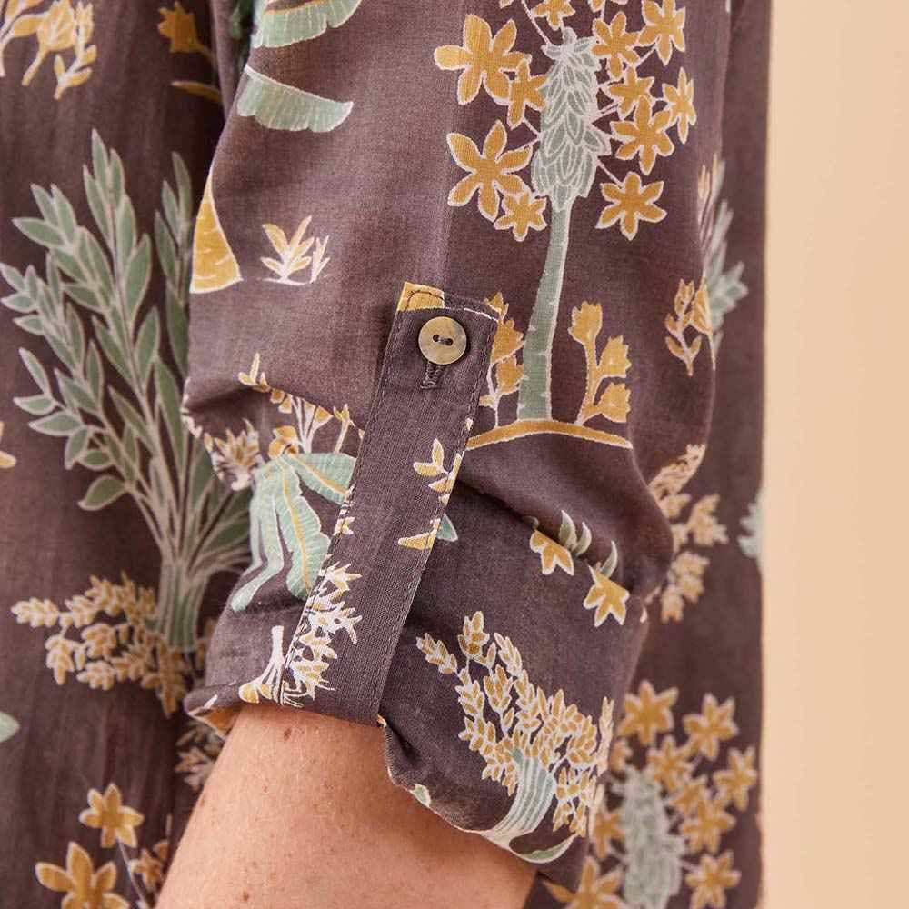 rockflowerpaper - ISLAND GREY Palm Shirt Dress
