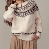 Urban Daizy - Nordic Zip-Up Wool Blend Cardigan