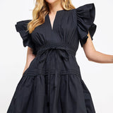 Strut & Bolt - Flutter Sleeve Poplin Mini Dress
