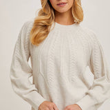 Bluivy - CREW NECK CABLE KNIT SWEATER