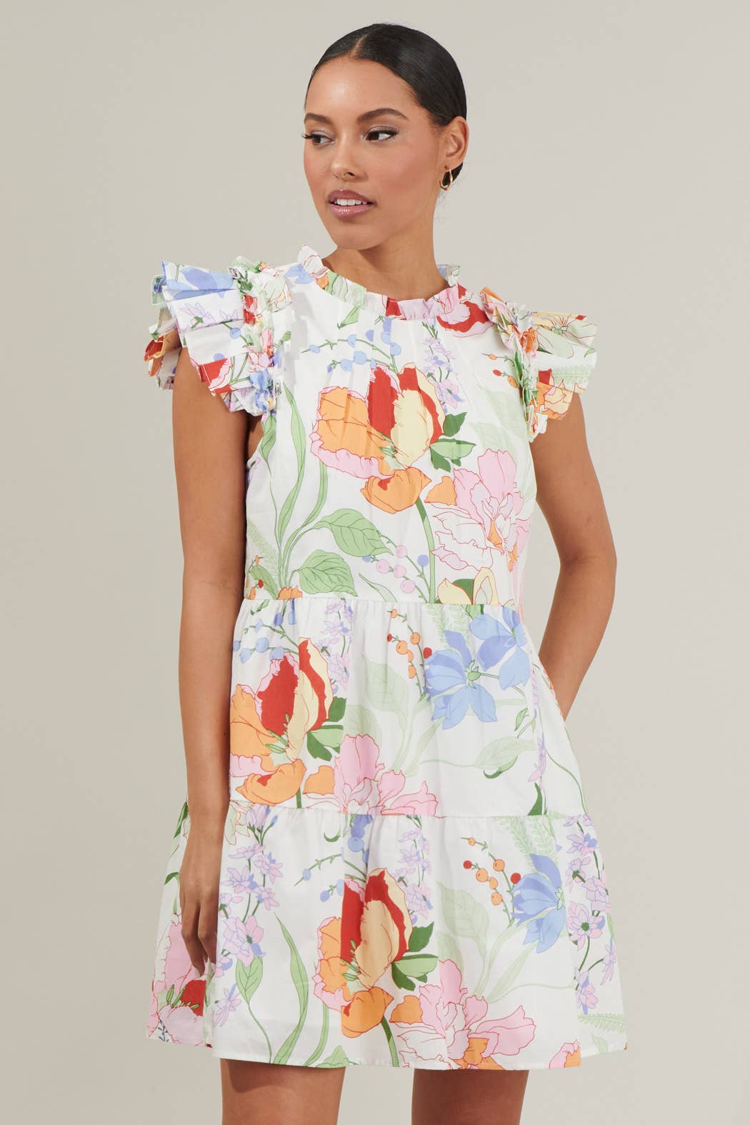 Sugarlips - Juliet Floral Garden Lauren Shift Mini Dress