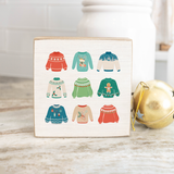 Rustic Marlin - Ugly Christmas Sweater Decorative Wooden Block