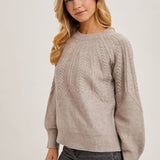 Bluivy - CREW NECK CABLE KNIT SWEATER