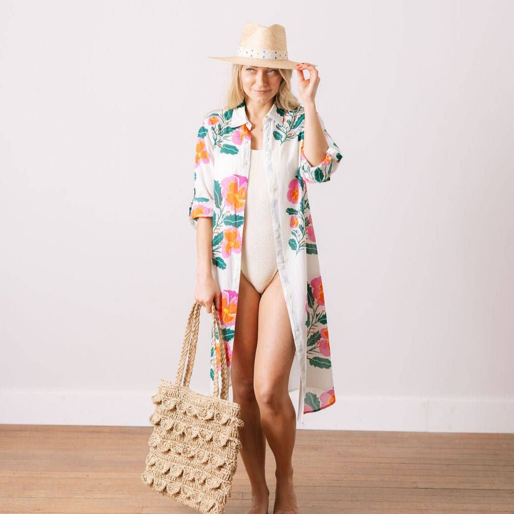 Sunshine Tienda - Pink Flower Alex Cover-Up