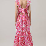 Sugarlips - Reidy Floral Mawar Ruffle Midi Dress