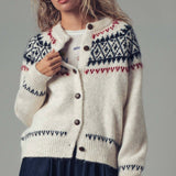 Urban Daizy - Fair Isle Nordic Toggle Knit Cardigan
