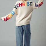 Urban Daizy - Rainbow Lettering Christmas Knit Sweater