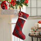 VHC Brands - Red and Black Tartan Plaid Stocking 11x18